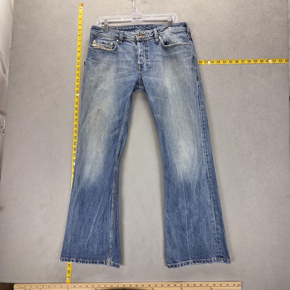 Diesel Jeans Mens 31x30 Blue Zathan Light Wash Bootcut Made In Italy 0072H